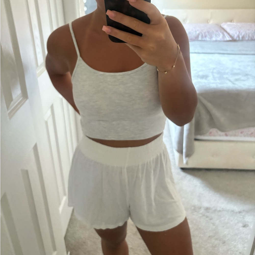 Linen blend shorts